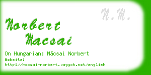 norbert macsai business card