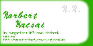 norbert macsai business card